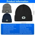 thumbnail image 3 of Unisex Bluetooth Beanie Hat with Light,USB Rechargeable 6 LED Headlamp Winter Hat with Headphones and Built-in Speaker Mic for Men Women Running Camping Fishing (Black), 3 of 11