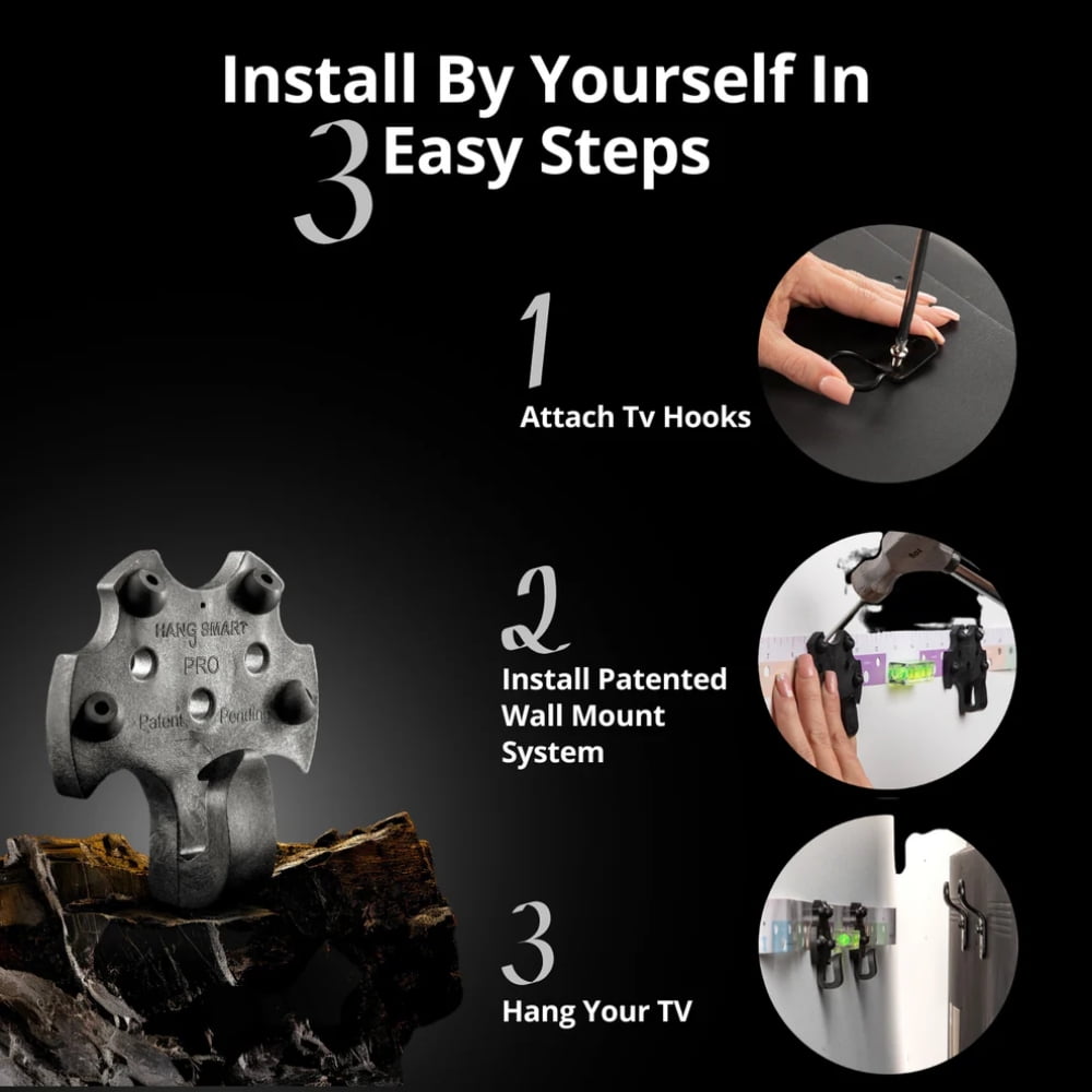 HangSmart NO STUD TV Mount | Holds up to 115 LBS and up to 100" TV