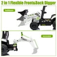 thumbnail image 3 of 12V JCB Ride on Excavator Toy, 4 in 1 Ride on Tractor Truck with Remote Control, Powered Ride on Bulldozer Kids Electric Vehicles with Front Loader Bulldozer, Digger, Adjustable Seat, Green+White, 3 of 6