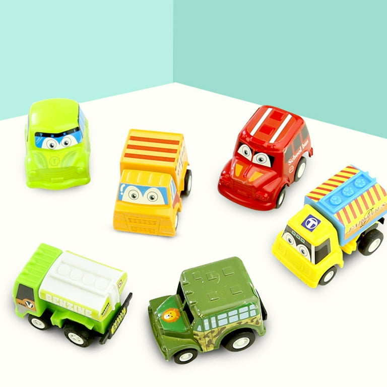 Evjurcn 6Pcs Pull Back Car Toy Toddlers Bulk Vehicles Set Birthday Return  Gifts Girls and Boys Kids Play Set for Class Prizes Treasure Box and Party  Favors 