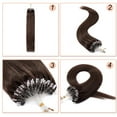 thumbnail image 5 of MY-LADY 100% Human Hair Extensions Remy Real Natural Hair Hairpiece Mirco Ring Tubes Hair Thick Micro Loop Extensions Hair for Women 18inch #04 Medium Brown, 5 of 8