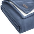 thumbnail image 2 of Eddie Bauer Solid Blue Fleece Reversible 60X50 Throw, 2 of 6