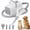 White, variant on EDX Dog Blower Pet Hair Dryer with Adjustable Wind Speed & Heater Temperature, High Velocity Large Dog Hair Grooming Blower, 4 Nozzles, 6.5ft Cord for Dog Hair Force Blower, Gray