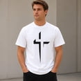 thumbnail image 2 of Unisex Cross Graphic T-Shirt, Classic Fit Crew Neck Cotton Tee, 2 of 9