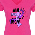 thumbnail image 4 of Inktastic I Wear Purple For My Mom Lupus Awareness Women's V-Neck T-Shirt, 4 of 5