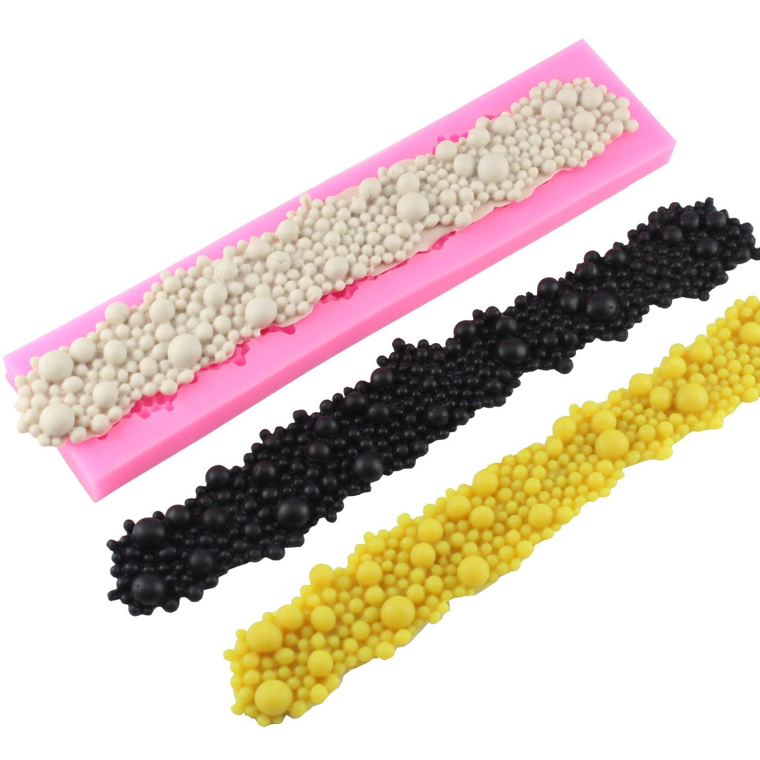 Round Pearls Bubbles Cake Decorating Silicone Mats Lace Sugar