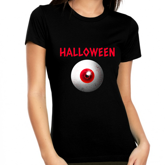 Eyeball Halloween Tops for Women Red Eye Shirt Womens Halloween Shirts Halloween Costumes for Women
