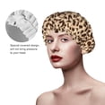 thumbnail image 3 of YFYANG Bonnet de Douche Double Imperméable pour Femmes, Motif Tacheté Vison Réutilisable pour Tous Types et Tailles de Cheveux, 3 of 6
