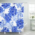 thumbnail image 1 of Cortina de ducha ABPHQTO Paisley Azul Hojas Tropicales Banana Palm en Acuarela 160x180 cm, 1 of 1