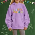 thumbnail image 2 of Mercatoo Kids Girls Fifth Grade Hoodie Preppy First Day of School Oversized Pullover Sweatshirts Fall Casual Hooded Tops Casual, 2 of 4