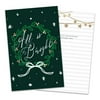 Personalized Script All Is Bright Folded Greeting Holiday Card
