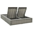 thumbnail image 4 of vidaXL Double Sun Lounger Poly Rattan Grey, 4 of 7