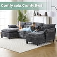 thumbnail image 6 of JONPONY 109" Cloud Sectional Sofa with Double Cushion Sleeper Chaise,Modern Comfy Boucle Couch with Waist Pillows for Living Room,Grey, 6 of 14