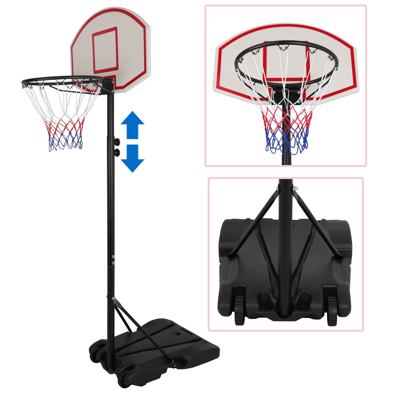 Height Adjustable Basketball Hoop Kid System Portable Basketball Goal Outdoor US