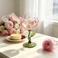 thumbnail image 4 of Novelty Lotus Floral Glass Goblet, Elegant Flower‑Shape Wine Cup with Leaf Stem, Multipurpose Glassware for Champagne Cocktail Juice Home Celebration, 4 of 4