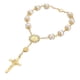 thumbnail image 3 of Pulsera con cruz religiosa decorativa cristiana elegante bautizo clásico rosario Dorado, 3 of 9