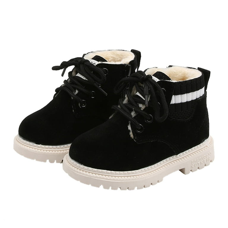 Winter Boots For Little Boys Girls Clearance Sale Toddler Shoes Boys Girls British Style Knitted Elasticated Fashion Laceing Non Slip Thicken Keep