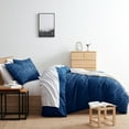thumbnail image 3 of Nestl Boho 3 Piece Duvet Cover Set, Tufted Embroidery Duvet Cover with 2 Pillow Shams- Navy, 3 of 8