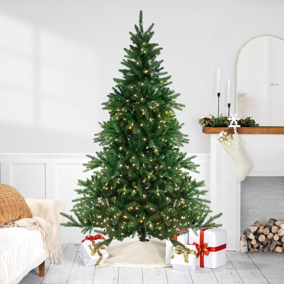 Northlight Real Touch™️ Pre-Lit Full Noble Fir Artificial Christmas Tree - 7.5' - Dual Color LED