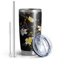 thumbnail image 2 of 20oz Tumbler with Lid and Straw Stainless Spring Flowers Steel Vacuum Insulated Water Coffee Tumbler Cup, Double Wall Vacuum Insulated Travel Mug Reusable Tumblers for Ice Drinks, Hot Beverage, 2 of 7