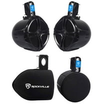 (2) Rockville RWB80B 8" Black 500 Watt Marine Wakeboard Tower Speakers Covers