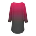 thumbnail image 4 of Pink Women's Long Sleeve T-shirt, 3/4 Length Sleeve Womens Tops 2025 Spring Neck Casual Print Tunic T Shirts Three Quarter Length Womens Tops,Women's Long sleeve T-shirt 3XL, 4 of 4