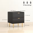 thumbnail image 3 of HOMCOM Nightstand Set of 2, Bedside Table, Side Table with 2 Drawers, Black, 3 of 10