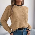 thumbnail image 4 of Itsame Loose Sweater for Womens Long Sleeve Pullover Sweaters Crew Neck New Casual Sweatertop Khaki Size M, 4 of 7