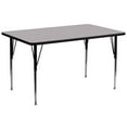 thumbnail image 1 of 30''W x 72''L Rectangular Grey Thermal Laminate Activity Table - Standard Height Adjustable Legs, 1 of 6