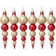 thumbnail image 1 of 6 bolas navideñas en forma de cono de 15 cm, adornos navideños rojos y dorados para árbol de Navidad., 1 of 5