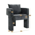 thumbnail image 3 of S-HOME Chenille Accent Chair In Grey With Ergonomic Arms And Removable Pillow For Living Room And Office Space, 3 of 8