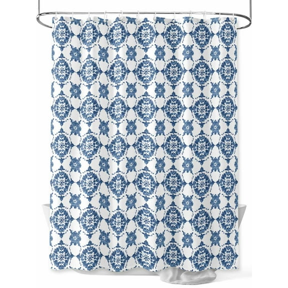 Fsddascl Blue Geometric Shower Curtain Set - 72" x 78" Washable Bathtub Curtain with 12 Hooks, Vintage Southwest Ethnic Modern Waterproof Fabric Stall Shower Curtains for Bathroom/Bathtub Décor