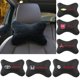 thumbnail image 2 of Almohadas De Cuello De Coche Ambos Lados De Cuero De La Pu 2 Piezas Pack Reposacabezas Ajuste Para La Mayoría De Los Coches Relleno De Fibra Universal Almohada Para Hogar Y Silla De Oficina (Negro) huangjie unisex, 2 of 2
