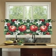 thumbnail image 4 of Yayeee Kitchen Curtains Tier Set of 2 Light Filtering 57"x24" Over Sink Window Panels, Red Apple Pattern, 4 of 7