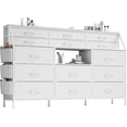 thumbnail image 4 of Dresser for Bedroom with 14 Drawers, 55" W Dresser with Side Pocket, Fabric Dressers & Chests of Drawers with Shelves, Sturdy Frame, Wood Top, 4 of 9