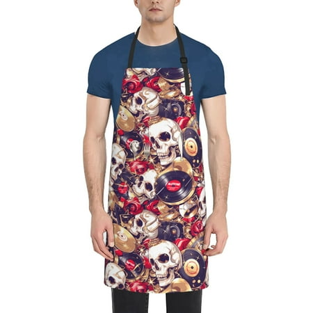 

Goofa Skull record artist Printed Waterproof Apron 33 Chef Aprons for Men Heavy Duty Chemical Work Apron Adjustable Bib Apron
