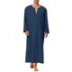 thumbnail image 2 of INSPIRAR CHIC Pijamas para Hombre Ropa de Dormir de Algodón Túnica Larga con Cuello en V y Abertura Lateral con Bolsillo 2XL Azul Marino, 2 of 5
