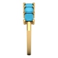 thumbnail image 4 of 2.03 ct Brilliant Princess Cut Simulated Turquoise 14k Yellow Gold Eternity Band SZ 10.75, 4 of 6