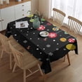 thumbnail image 2 of Black Christmas Ornament Pattern Rectangle Tablecloth 60"x84",Waterproof Polyester Rectangle Table Cloth, Wipeable Spillproof Polyester Tablecloth for Dining, Camping, Indoor and Outdoor, 2 of 5