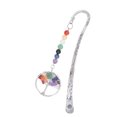 thumbnail image 1 of Chakra  Bookmark,Colorful  Bead Decor Bookmark Delicate Surfaces Beading Bookmarks Antique Copper Metal Book Mark For Student Or Teacher, 1 of 8