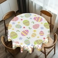 thumbnail image 2 of Nappe Ronde de Pâques - Lapin Floral Oeufs Résistante aux Plis Nappe Réutilisable 60 Pouces Décoration de Table Saisonnière de Printemps pour Fête Intérieur Extérieur, 2 of 6
