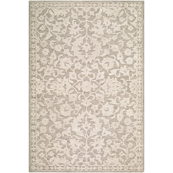 Hauteloom Eligia Wool Living Room, Bedroom Area Rug - Traditional - Beige, Ivory, Taupe - 2' x 3'