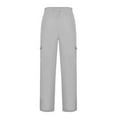 thumbnail image 4 of Hfolob Women's Pants Womens Daily Home Outdoor Elastic Waist Side Pockets Trousers Casual Workout Trousers Cargo Pants Womens Casual Pants, 4 of 9