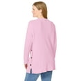thumbnail image 2 of Woman Within Plus Size Side Button V-Neck Waffle Knit Sweater, 2 of 5