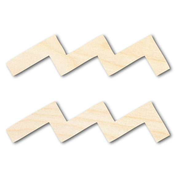 Unfinished Wood Aquarius Sign Shape - Zodiac Craft - up to 46" 5" / 1/4"