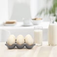thumbnail image 4 of Bandeja para huevos Flexzion, cerámica, 6 tazas, nevera de porcelana, color gris, 4 of 8
