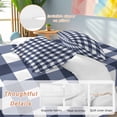 thumbnail image 3 of Navy Blue Check Duvet Cover Set, Farmhouse Buffalo Plaid Blue Soft Duvet Cover Full Size Bedding Set 4 Pieces, 1 Quiltcover and 2 Pillowcases with Zipper, 1 Bed Sheet for All Seasons, 3 of 9