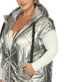 thumbnail image 5 of White Mark Women's Plus Size Metallic Long Puffer Vest, 5 of 6