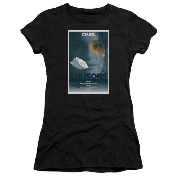 Star Trek Tng Season 7 Episode 2 Junior Women's Sheer T-Shirt Black