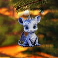 thumbnail image 2 of Colgante De Dragón Azul Y Blanco De Porcelana Para Árbol De Navidad Colgante De Coche Con Dibujo Animado De Dragón Colgante Para Bolso Decoración Para Colgar Colgante De Acrílico Plano 2D Para Árbol, 2 of 8